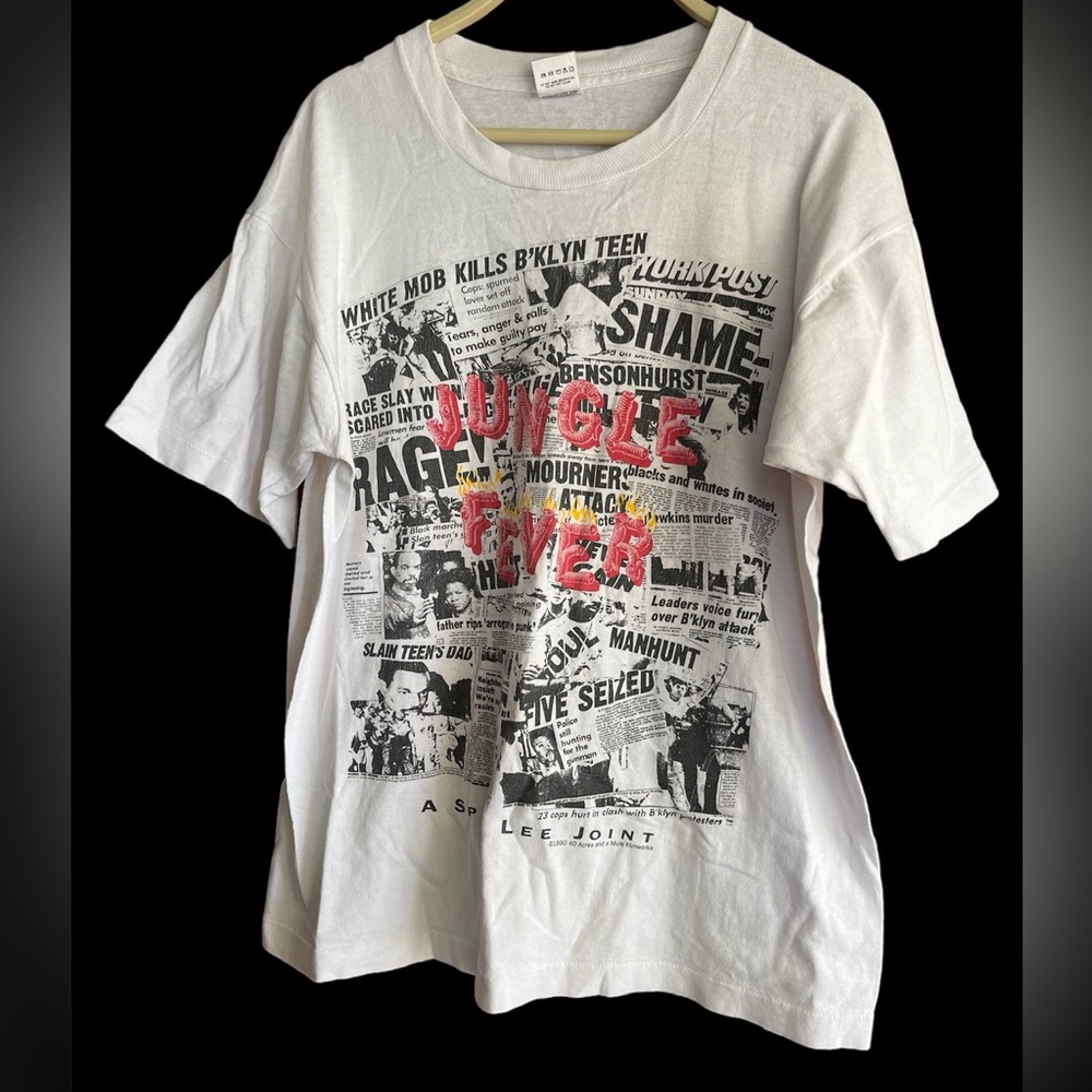 Vintage 1990 Spike Lee Jungle Fever NYC 90s Hip Hop White T Shirt RARE